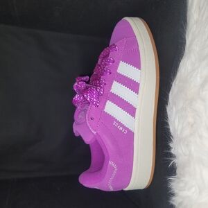 #119 Adidas Purple Sneakers with White Stripes